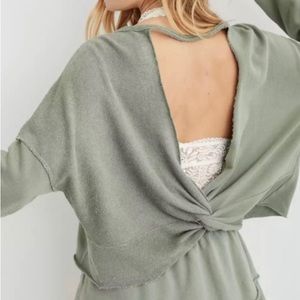 Aerie Weekend Pretty Knot Backless - size S - Sage Green